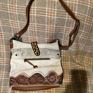 Hair on hide purse